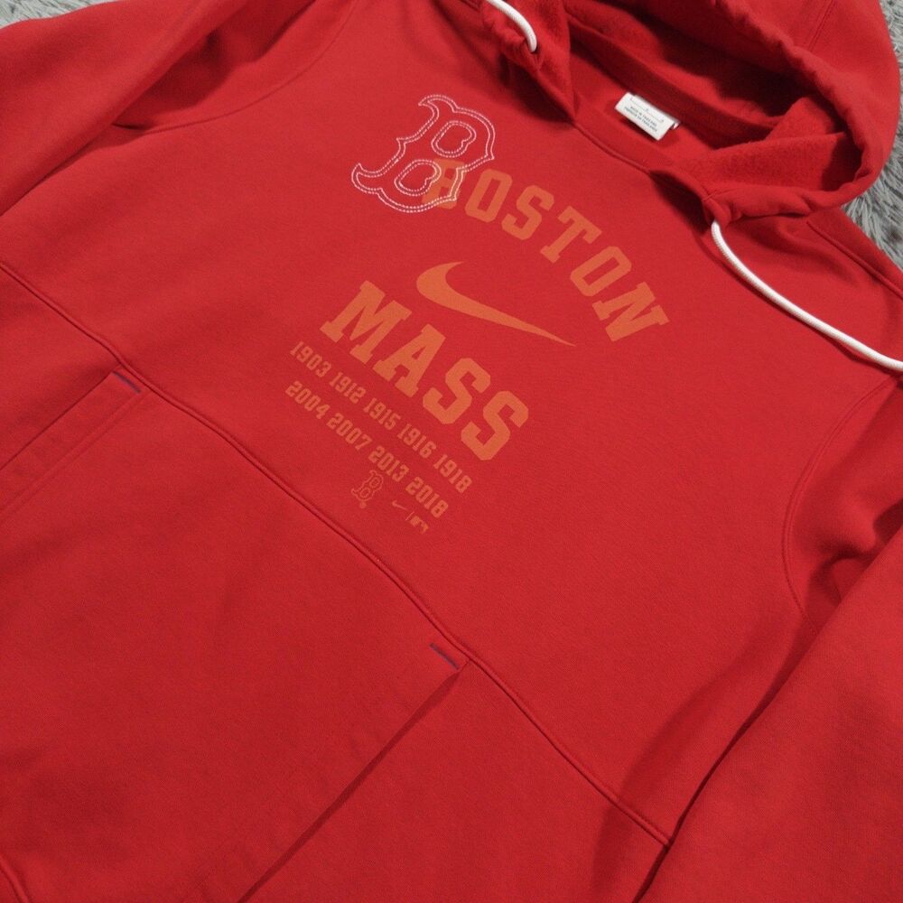 Nike Hoodie Large Red Boston Red Sox Statement Ball Game Pullover Swoosh Mens